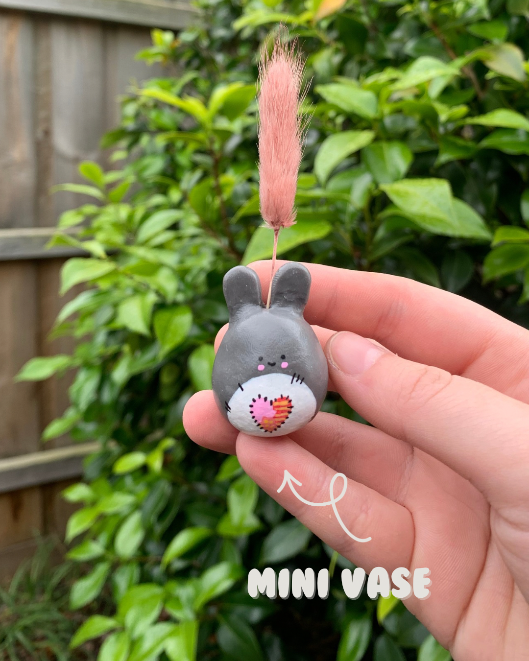 Mini Vase - Pink Patchwork Bunny