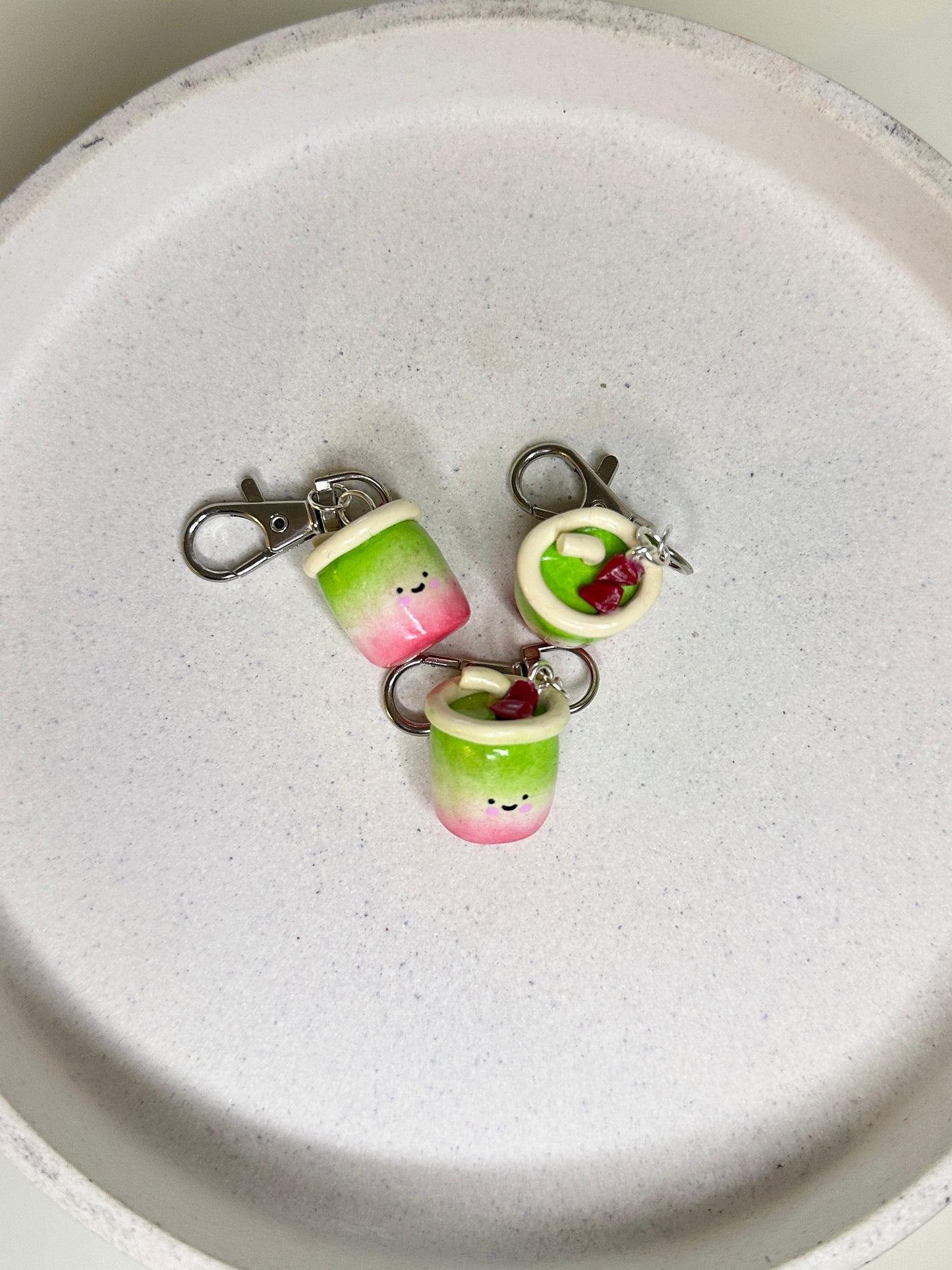 Strawberry Matcha Keyring