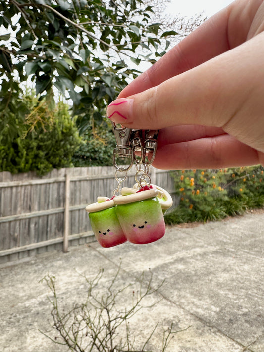 Strawberry Matcha Keyring